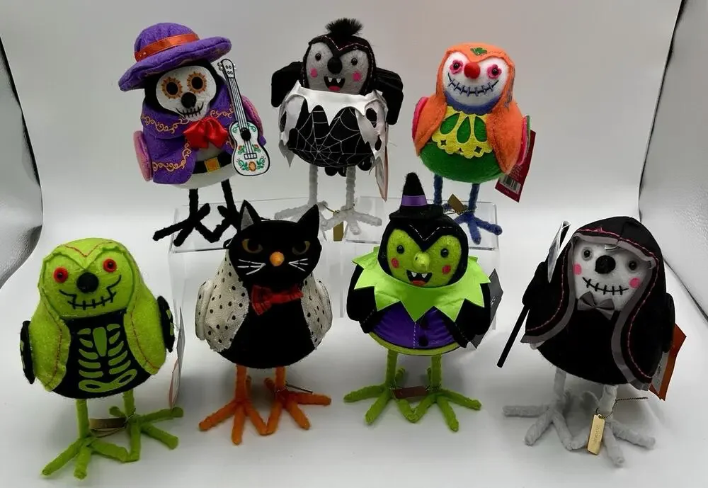 Target Spritz Halloween & Día De Los Muertos Birds Featherly Friends LOT OF 7